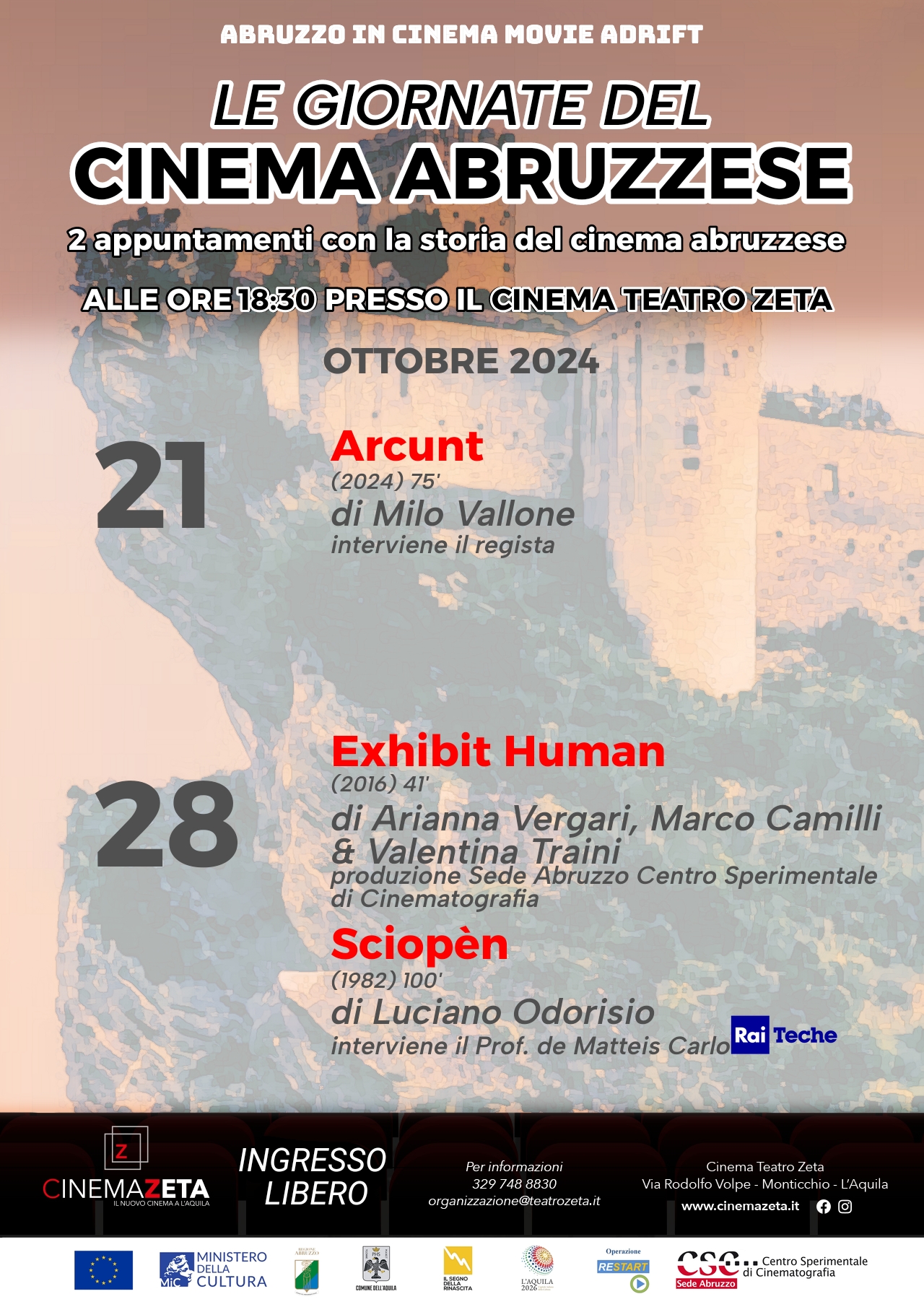 ABRUZZO IN CINEMA OTTOBRE 2024